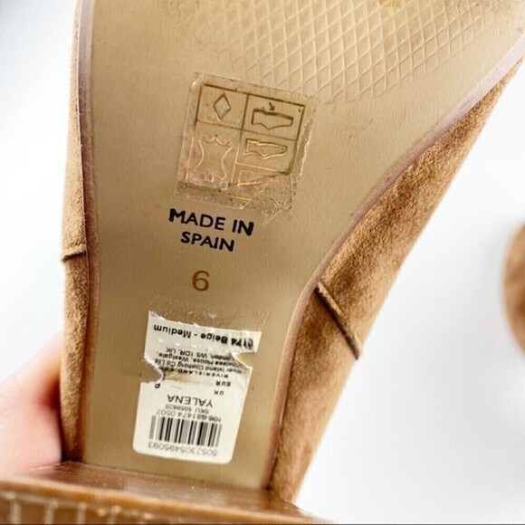 River Island Yalena Brown Suede Peep Toe Block Heel Booties Size 8 - Picture 13 of 13